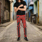 Gothic Bondage Red Straps Men Pant Alternative Punk Rebel Rock Emo Trouser Jeans Pant