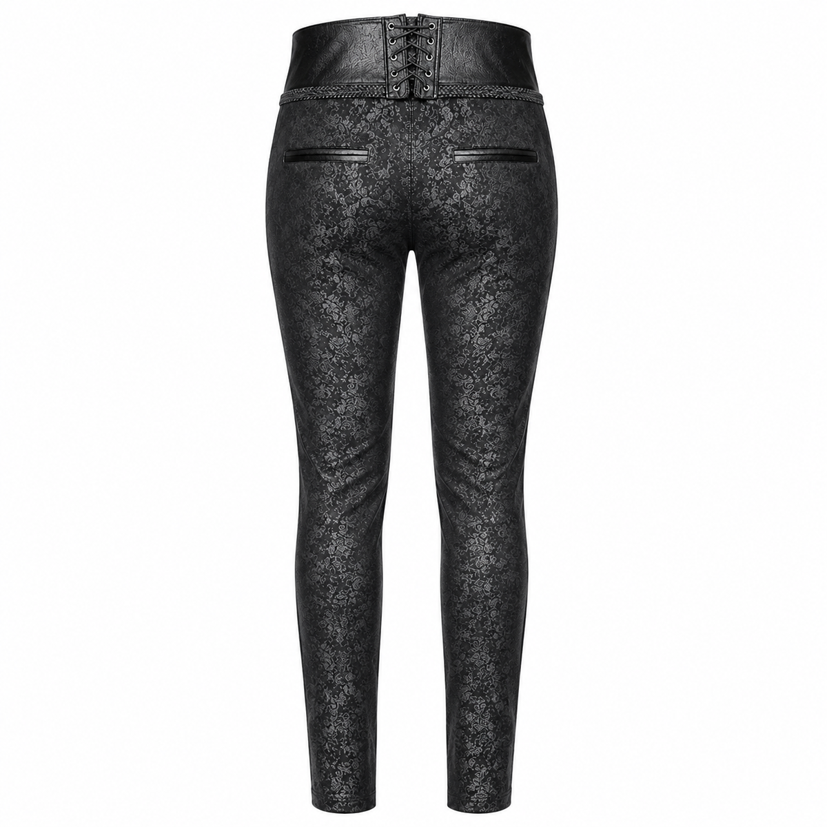 Men Syndicate Trousers Pants Steampunk Black Brocade Vintage Gothic Victorian