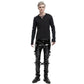 SKINNY JEANS BLACK GOTHIC SUPREME CHAOS VINYL PUNK REBEL PANTS WITH STRAP