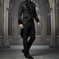 Handmade Men Tail Coat Jacket Black Brocade Goth Steampunk Victorian Tailcoat