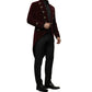 Men's Handmade Steampunk Tailcoat Jacket Red And Black Velvet Goth VTG Victorian