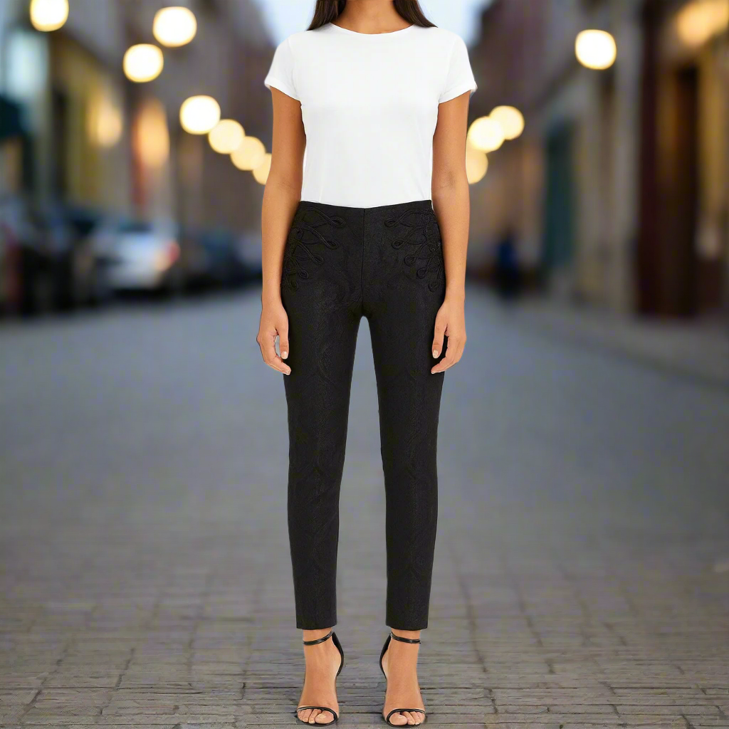 Men's Trousers Pants Black Brocade Steampunk Vintage Gothic Victorian