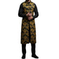 Men's Fashion Long Gothic Waistcoat Coat Jacket Black Gold Damask Steampunk