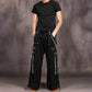 Gothic Straps Zipper Trousers Punk Rock Studs Metal Amp Chain Trouser Pants