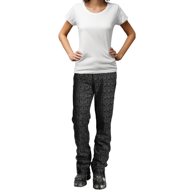 Men Trousers Pants Black Brocade Steampunk VTG Vintage Gothic Victorian