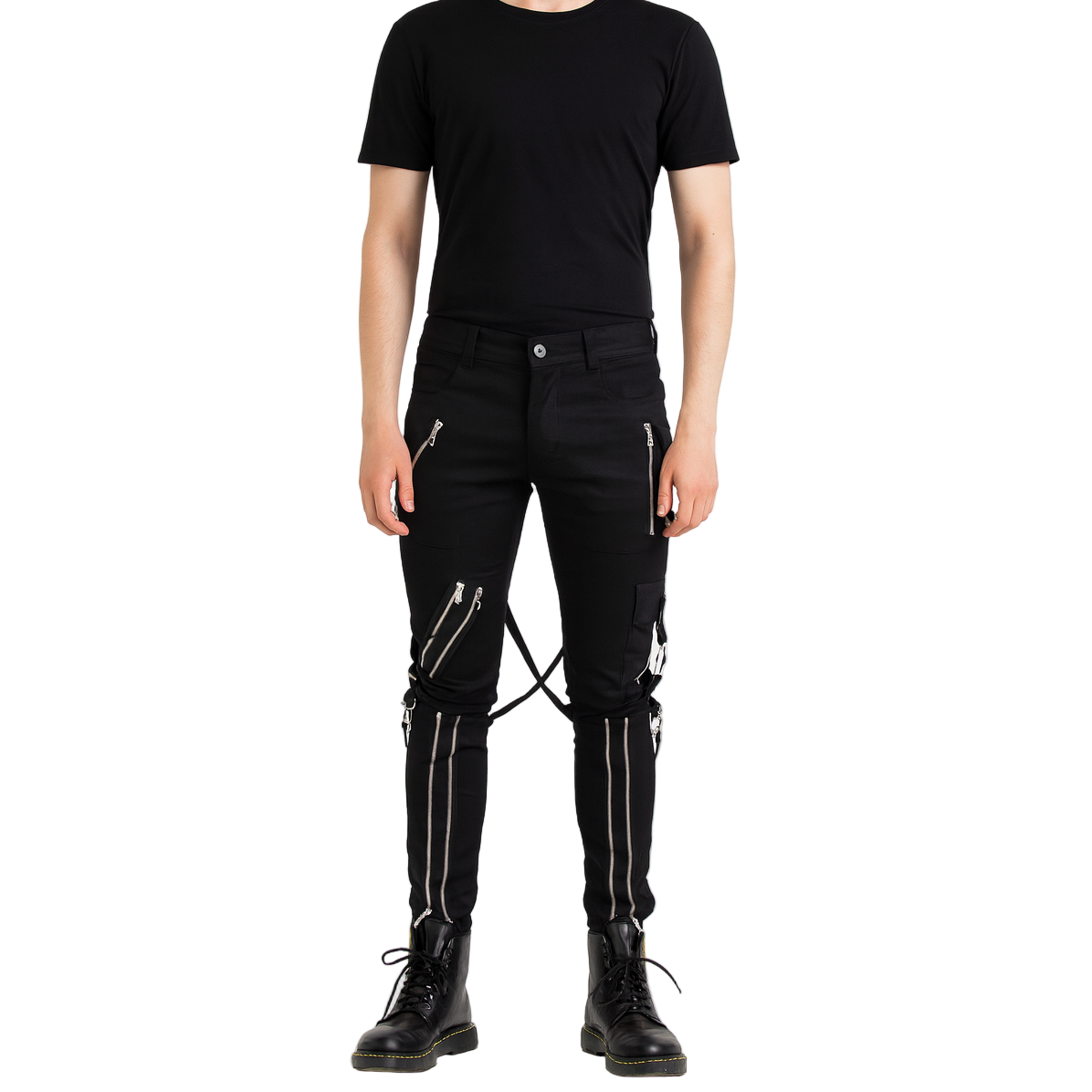 Men Gothic Bondage Pant Rock Hard Trouser Heavy Weight Pant Emo/Pants