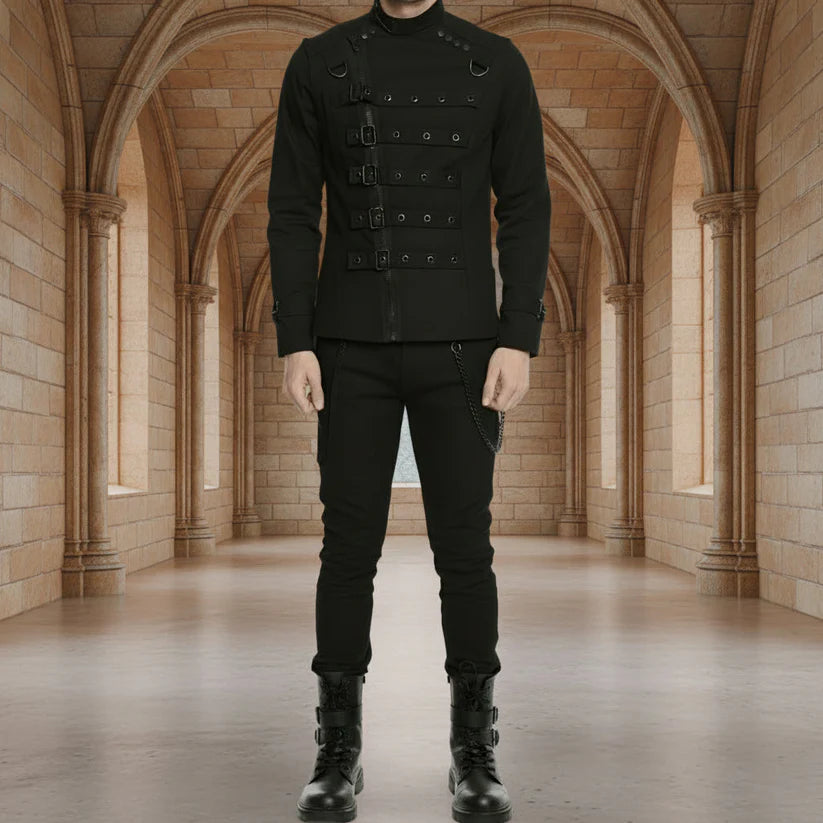 Goth Punk Bullet Bondage Psycho Band Heavy Metal Jacket Coat