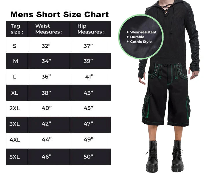 Men Bondage Trouser Gothic Transformer Baggy Shorts Trouser Emo/Shorts/Usa