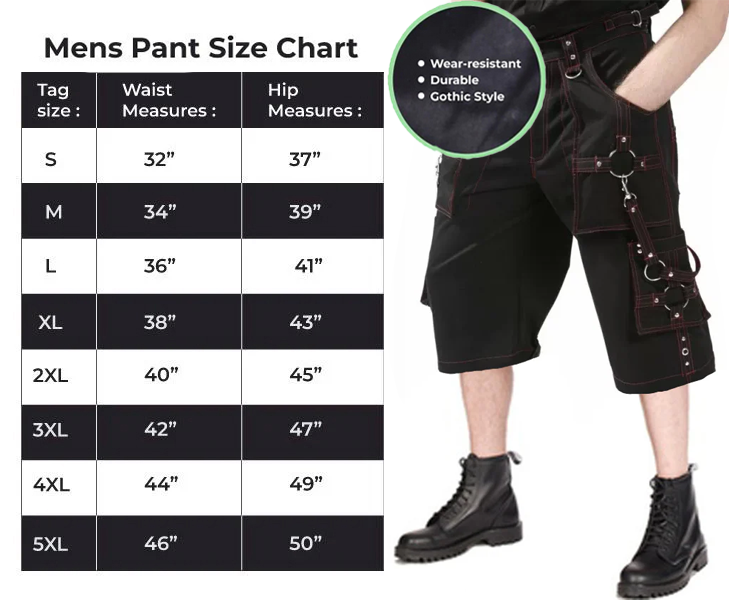 Men Bondage Trouser Gothic Transformer Baggy Shorts Trouser Emo Shorts Usa