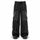 Gothic Men Black Goth Monster Studs Goth Punk Rock Pants