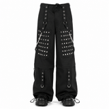 Gothic Men Black Goth Monster Studs Goth Punk Rock Pants