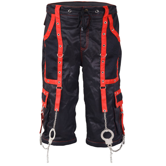 Gothic Men's Handmade Bondage Gothic Cyber Chain Techno Rock Punk Shorts