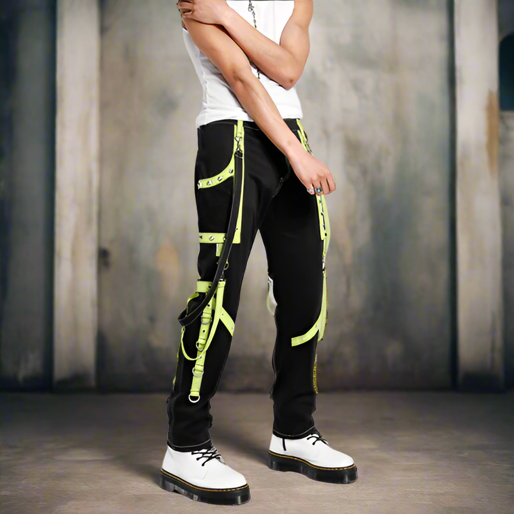 Men's Gothic Bondage Pant Rock Hard Trouser Heavy Weight Pant Emo/ Pants