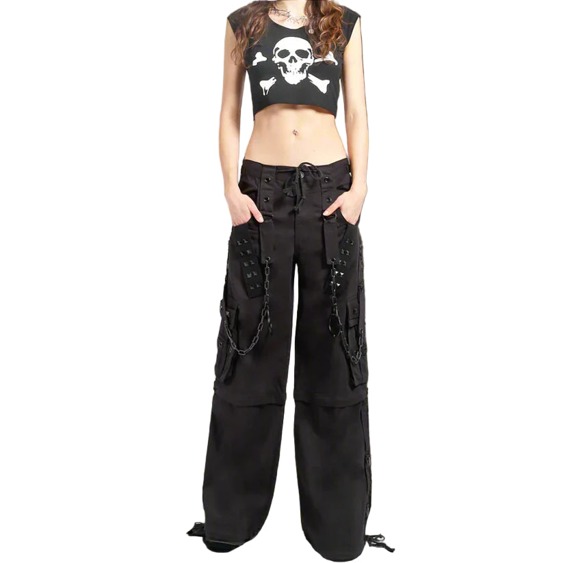 Women's Black Lock Up Prime Quality Handmade Gothic Bondage Pant Alternative Punk Rock Emo Trouser Shorts