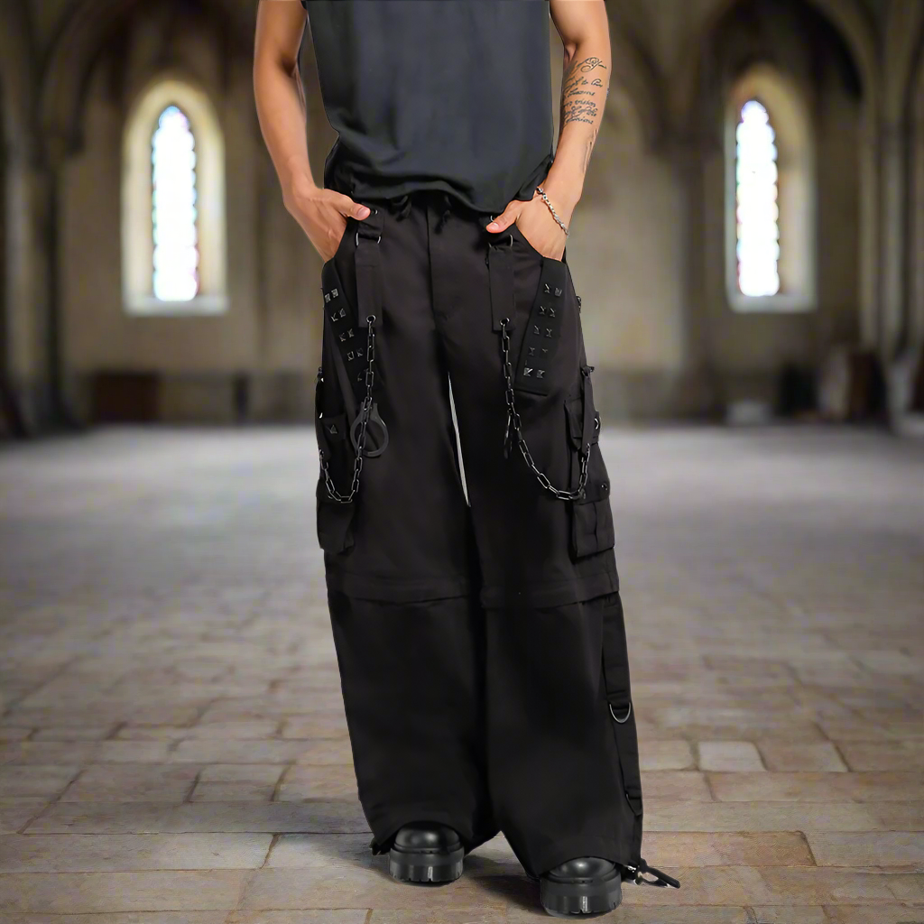 Prime Quality Handmade Gothic Bondage Black Skater Men's Pant Alternative Punk Rock Emo Trouser Pant Shorts/USA