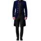Men's Velvet Renaissance Blue Velvet Handmade Frock Coat Gothic Victorian Jacket Steampunk