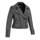 Women's Black Slim Fit Biker Style Moto Faux Leather Jacket