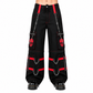 Gothic Bondage Black Skull Zip Off Pants Black Amp Red Alternative Punk Rock Emo Trouser Pant/Usa