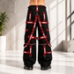 Men Extreme Bondage Gothic Electro Reflector Black/Red Pant/Shorts Usa