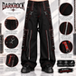 Gothic Mens Black Bondage Red Back Skull Punk Rock Pants