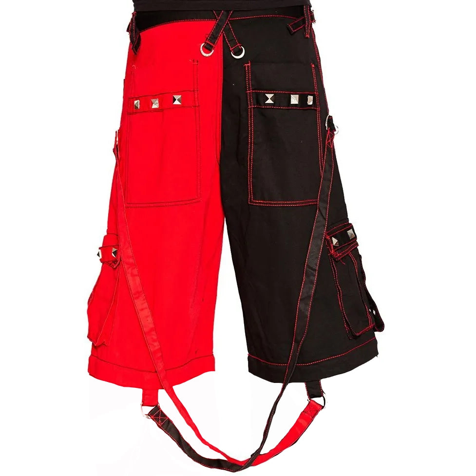 Men Bondage Trouser Punk Rock Transformer Baggy Black Split Shorts/Emo