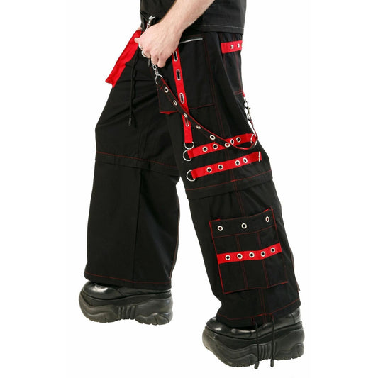 Men's Gothic Handmade Bondage Trouser Punk Rock Transformer Black Red Gothic Pant/USA/Pants