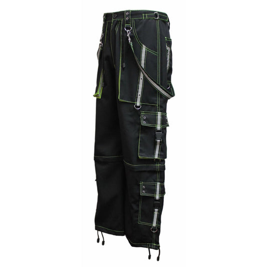 Men's Gothic handmade Bondage Reflective Men Pant 6 pockets Punk Rock Trouser Pant Shorts
