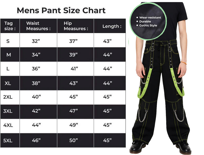 Gothic Bondage Men's Pant Alternative Punk Rock Skater Emo Trouser Pant Shorts