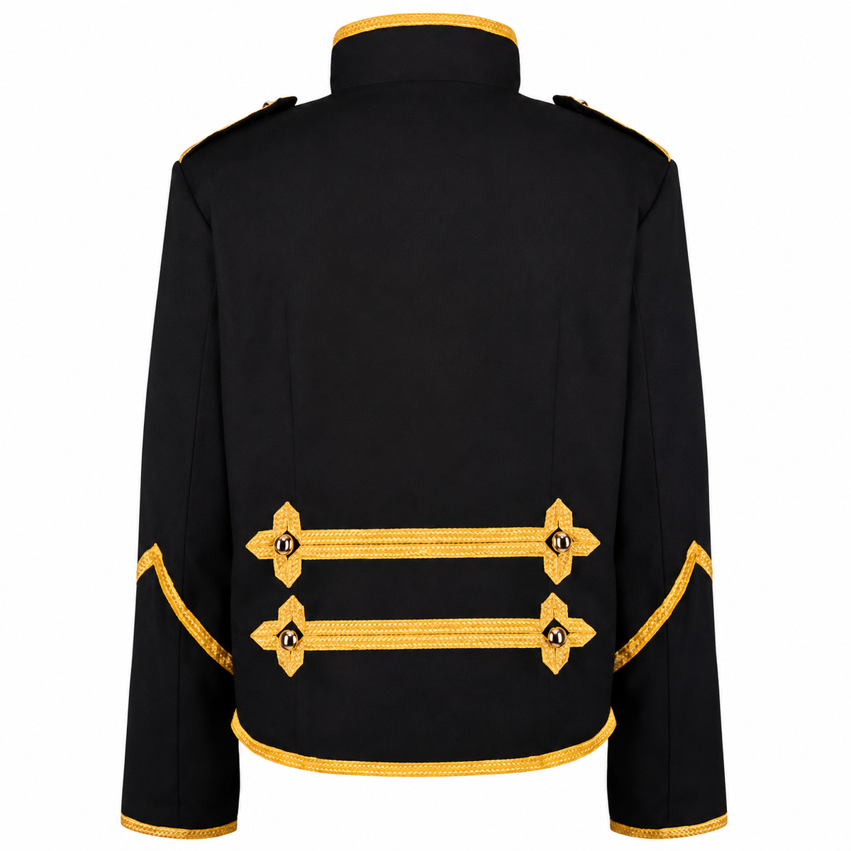 Military Drummer Jacket Black Parade Jacket Goth Punk Adam Ant Vtg Style Black &amp;Amp Gold Jacket