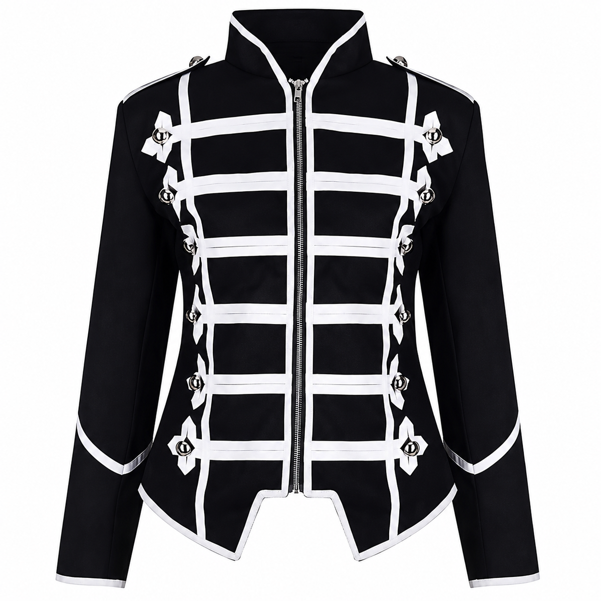Women's Black Silver Parade Ladies Jacket