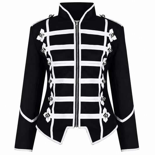 Women's Black Silver Parade Ladies Jacket