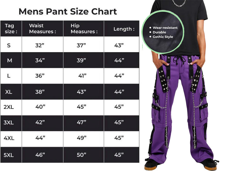 Gothic Bondage Handmade Men Pant Alternative Punk Rock Transformer Trouser Purple Baggy