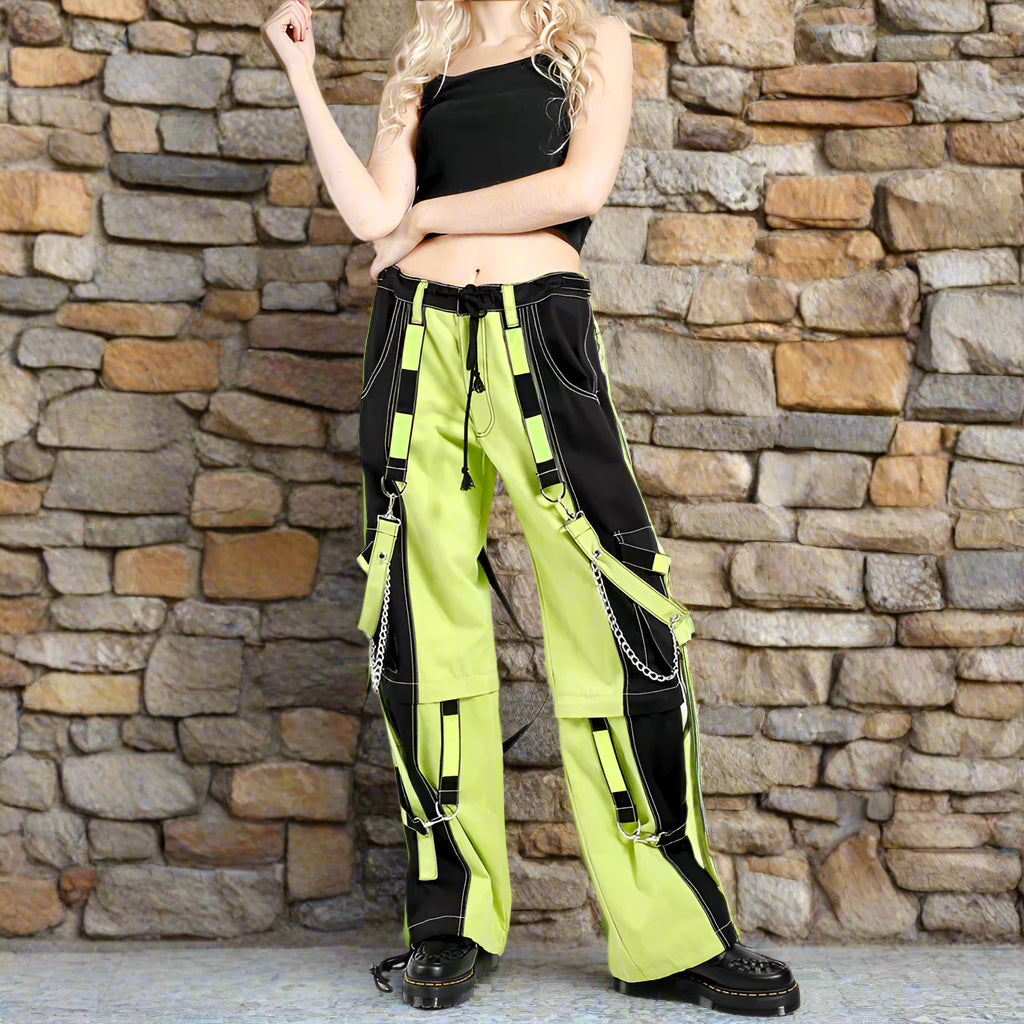 Prime Quality Men Extreme Bondage Limelight Lime Green Skater Gothic Punk Rocker Cyber Goth Steampunk Biker Pant