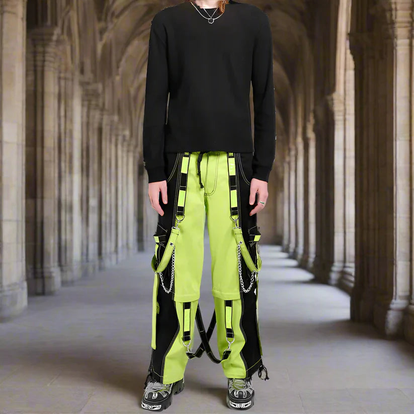 Prime Quality Men Extreme Bondage Limelight Lime Green Skater Gothic Punk Rocker Cyber Goth Steampunk Biker Pant