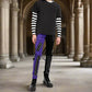 Gothic Bondage Men Pant Alternative Punk Rock Split Leg Purple Black Emo Trouser Pant USA