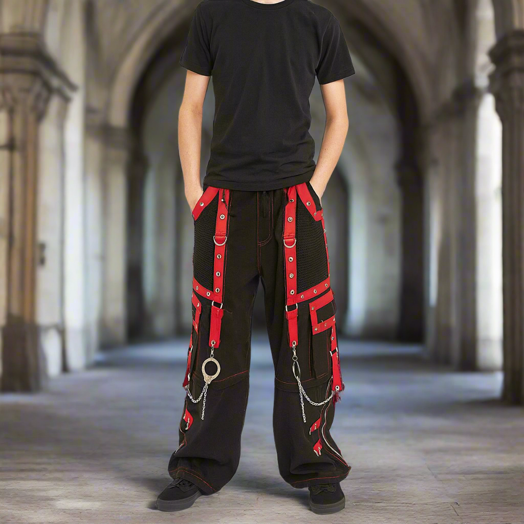 Gothic Men's Handmade Bondage Gothic Cyber Pant Chain Techno Rock Punk Shorts Trouser Pants/USA