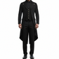 Men's Black Cotton Twill Steampunk Tailcoat Brass Button Jacket Goth Victorian Coat Trench Coat