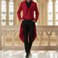 Men's Red Cotton Twill Steampunk Tailcoat Jacket Goth Victorian Coat Trench Coat USA
