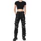 Prime Quality Handmade Gothic Pant White Threads Buckles Zips Chains Straps Cyber Punk Trousers Pants USA