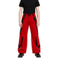 Gothic Men's Gothic Handmade Red Trouser Red Threads Black Straps Punk Rock Metal Chain Cyber/USA
