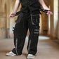 Gothic Men's Black Grey Men Trousers Gothic Cotton Studs Metal Punk