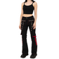Prime Quality Gothic Men's Punk Goth Emo Bondage Star Black Red Pants