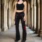 Prime Quality Gothic Men's Punk Goth Emo Bondage Star Black Red Pants