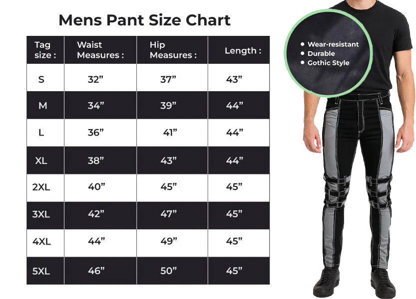 Prime Quality Gothic Bondage Reflective Men Pant Alternative Punk Rock Emo Trouser Pant Emo