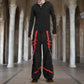 Men's Extreme Bondage Red Skater Gothic Punk Rocker Cyber Goth Steampunk Biker Pant