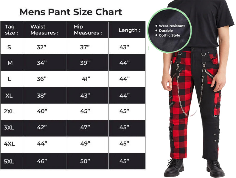 Men Gothic Split Leg Bondage Pant Rock Hard Trouser Heavy Weight Emo/ Pants/USA