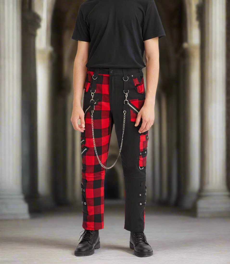 Men Gothic Split Leg Bondage Pant Rock Hard Trouser Heavy Weight Emo/ Pants/USA