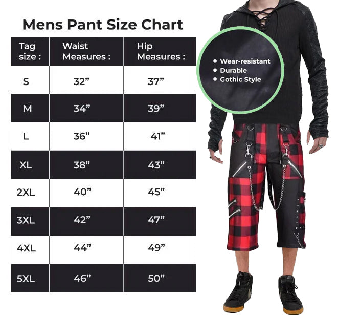 Men's Gothic Split Leg Bondage Rock Hard Shorts Emo Gothic Split Leg Bondage Rock Hard Shorts Emo