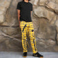 Men Bondage Straps Punk Yellow Plaid Jeans Pant Alternative Rebel Rock Emo Pant USA