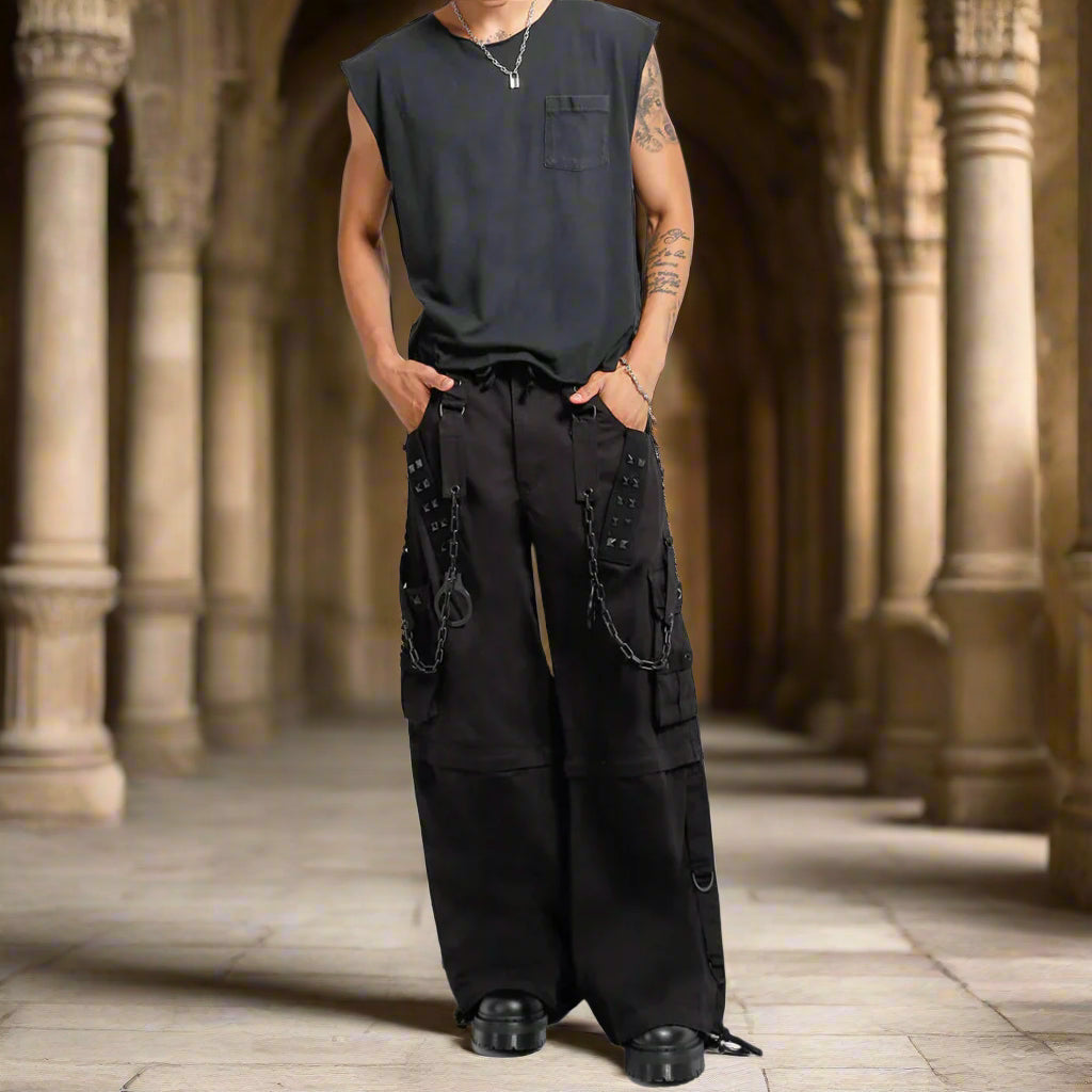 Prime Quality Men Gothic Bondage Pant Alternative Punk Rock Emo Trouser Pant Shorts Gothic Bondage Men Long Pants USA